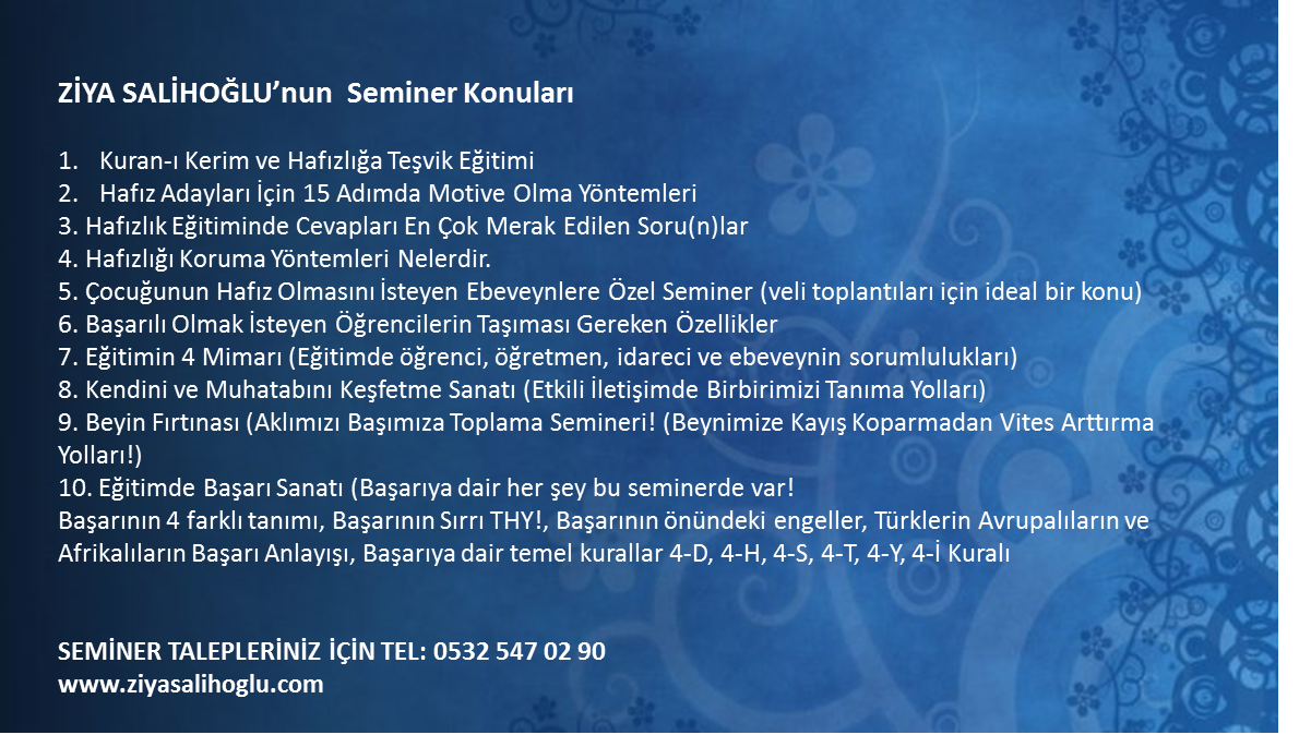 SEMİNER KONULARI